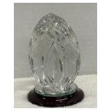 Mayflower Glass Crystal Large egg on base 5"H
