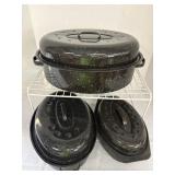 16.5", 14" & 13" Enamelware Pans