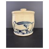 Vintage Maple City Pottery Pig Crock
