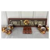 Candle Holders, Tea Lights & Thanksgiving Sign