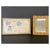 Vintage 23"x14" Framed Needlepoint & 13"x16"Mirror