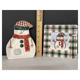 Snowman Dish & Wall Decor