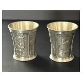Vintage Selangor Pewter Shot Glasses 972
