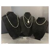 Vintage Necklaces, Chain Ext & Screw on Earrings