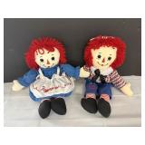 .17" Vintage Raggedy Ann & Andy Dolls