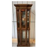 Lighted Wood Curio Cabinet 22"x12"x73"H