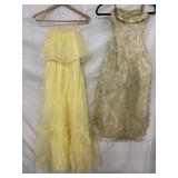 Vintage Lined Dresses Waist 24"
