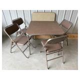 Vintage Card Tables & 4 Chairs