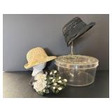 Vintage Woven Straw Hats & 50s Fascinator Hat