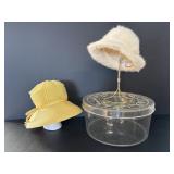Vintage Furgora Bucket Hat & Straw Dress Hat