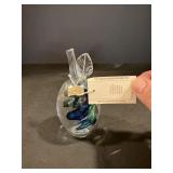 Signed Polish Mouth Blown Glass Paper Weight 5"
