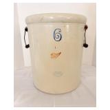 Vintage #6 Red Wing Crock small hole