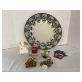 Ty Beanie Baby Rat, 15"Plastic Skull Platter &Misc