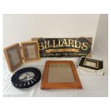 Billiards sign 24"x8", Picture Frames & Misc