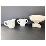 Westmoreland Milk Glass Cream & Sugar Set