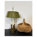 Baldwin Brass Bouillotte Table Lamp & Basket12"x12