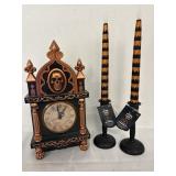 Halloween Clock & Flickering Candlesticks untested