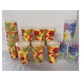 New Yellow Plastic 7 & Daisy Print Glasses