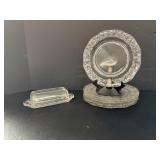 Fostoria Century Butter Dish & Cambridge Rosepoint