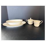 Noritake Ivory China Oval Bowl, Platter, Creamer &