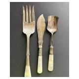 Mother of Pearl Silver Plated Serving Utensils