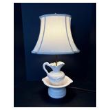 Vintage Pitcher & Basin Lamp 22"H