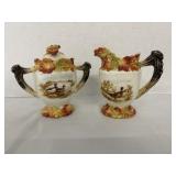 Vintage Kaldun & Bogle Cream & Sugar Set 7"H