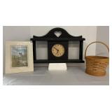 Wall Clock, Basket & Matted Print