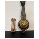 Georgian Clock & Wood Candle Holder