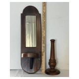 Wood Candle Sconce & Candlestick Holder