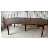 Vintage Wood Drop Leaf Table & 4 Leaves 96"x42"x30