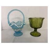 Vintage Fenton Charleston 2002 Basket & Vase
