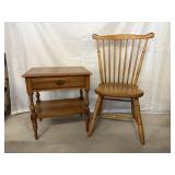 Windsor Style Chair & Side table 22"x16"x24"H