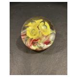 Hand Blown Art Glass Paper Weight 3" Dia