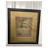 1979 3 Girls Framed 13"x15" Picture
