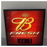 Vintage Budweiser Fresh Beer Sign 18"x18"