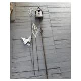 Yard art & birdhouse
