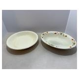 Vtg Hall's superior autumn leaf pie plate & bowl