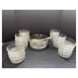 Vtg Arcoroc france crystal bowl & 23 sm bowls...