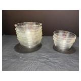 (6) Glass custard cups & (3) sm custard cups