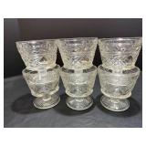 Vtg Hazel Atlas peanut butter footed clear glass..
