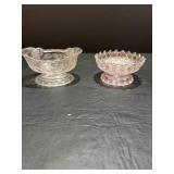 Vtg L.E. Smith pink carnival glass bowl 'Comet in.