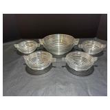 Vtg Anchor Hocking Mannhattan clear ribbed...