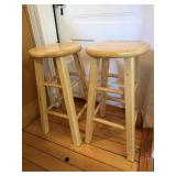 (2) wooden stools