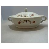 Vtg Hall's superior autumn leaf covered oval dish