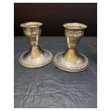 Vtg Duncan creation weighted sterling candleholdr