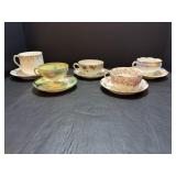 Vtg cups & saucers & 1-mustard cup