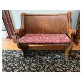 Antique solid oak bench 43'W x 22.5'D x 34'H