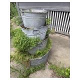 Galvanized tubs (4) planter