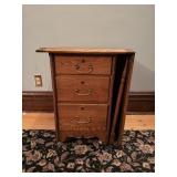 Antique oak drop- front secretary desk -no key...